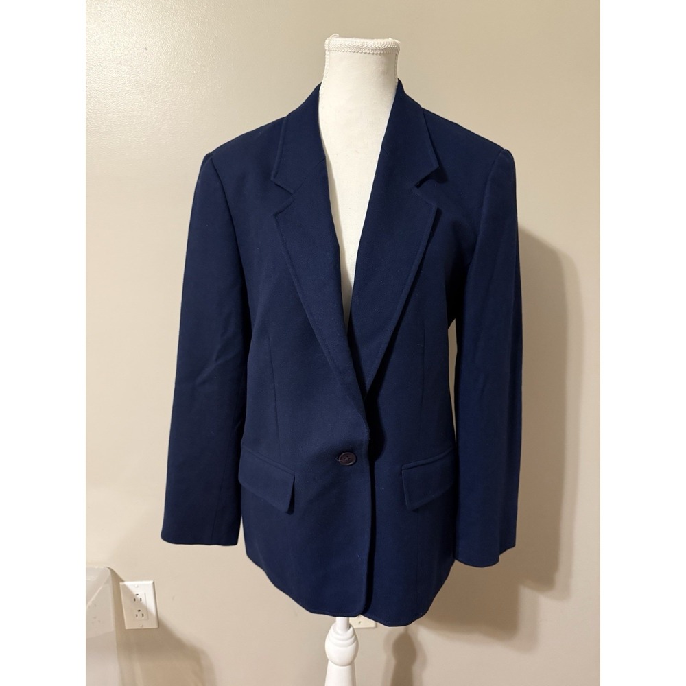 Vintage Pendleton Blue Virgin Wool Blazer Woolen Mills Women's 14 Preppy USA